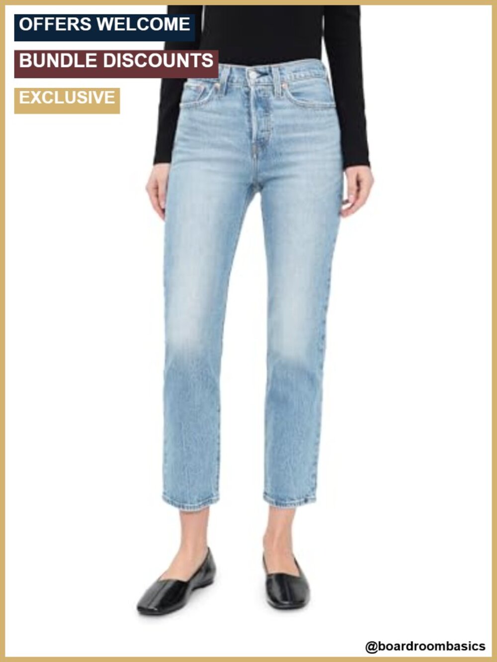 Wedgie Icon Fit High Rise Straight Leg Jeans 99% Cotton 1% Elastane
